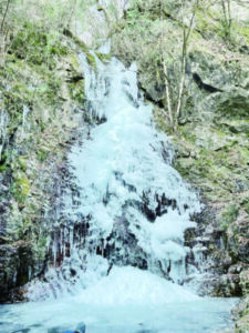 最大結氷日の１月22日の滝